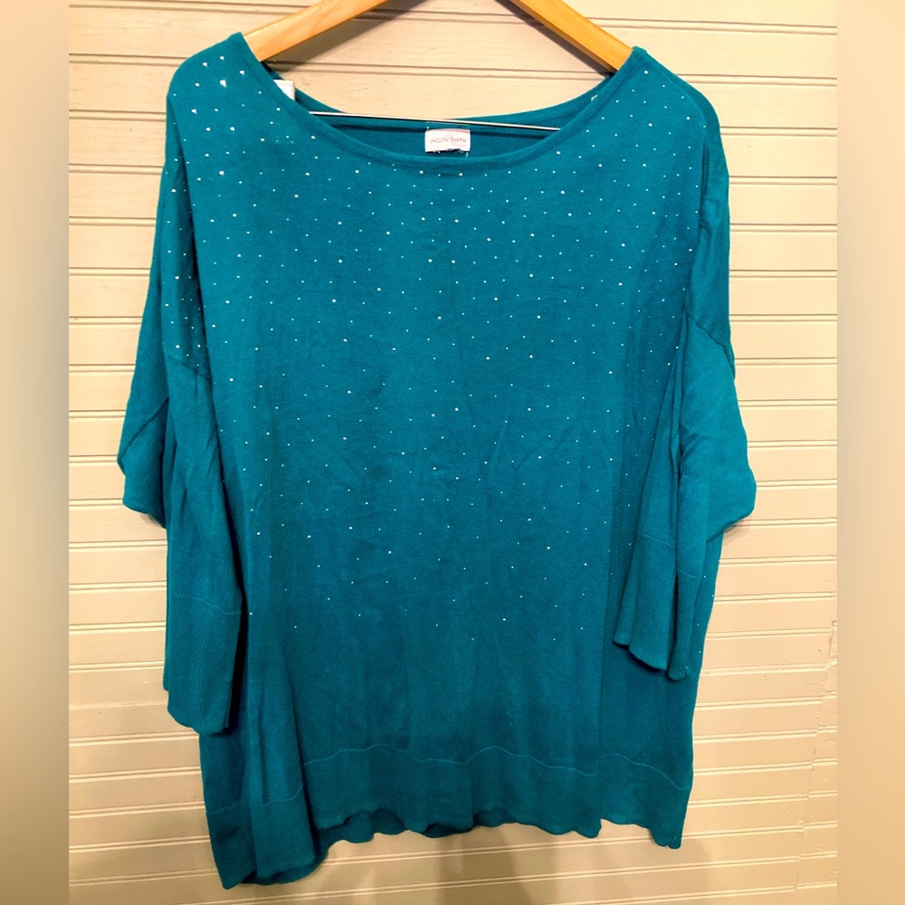 Jaclyn Smith 2XL teal sweater